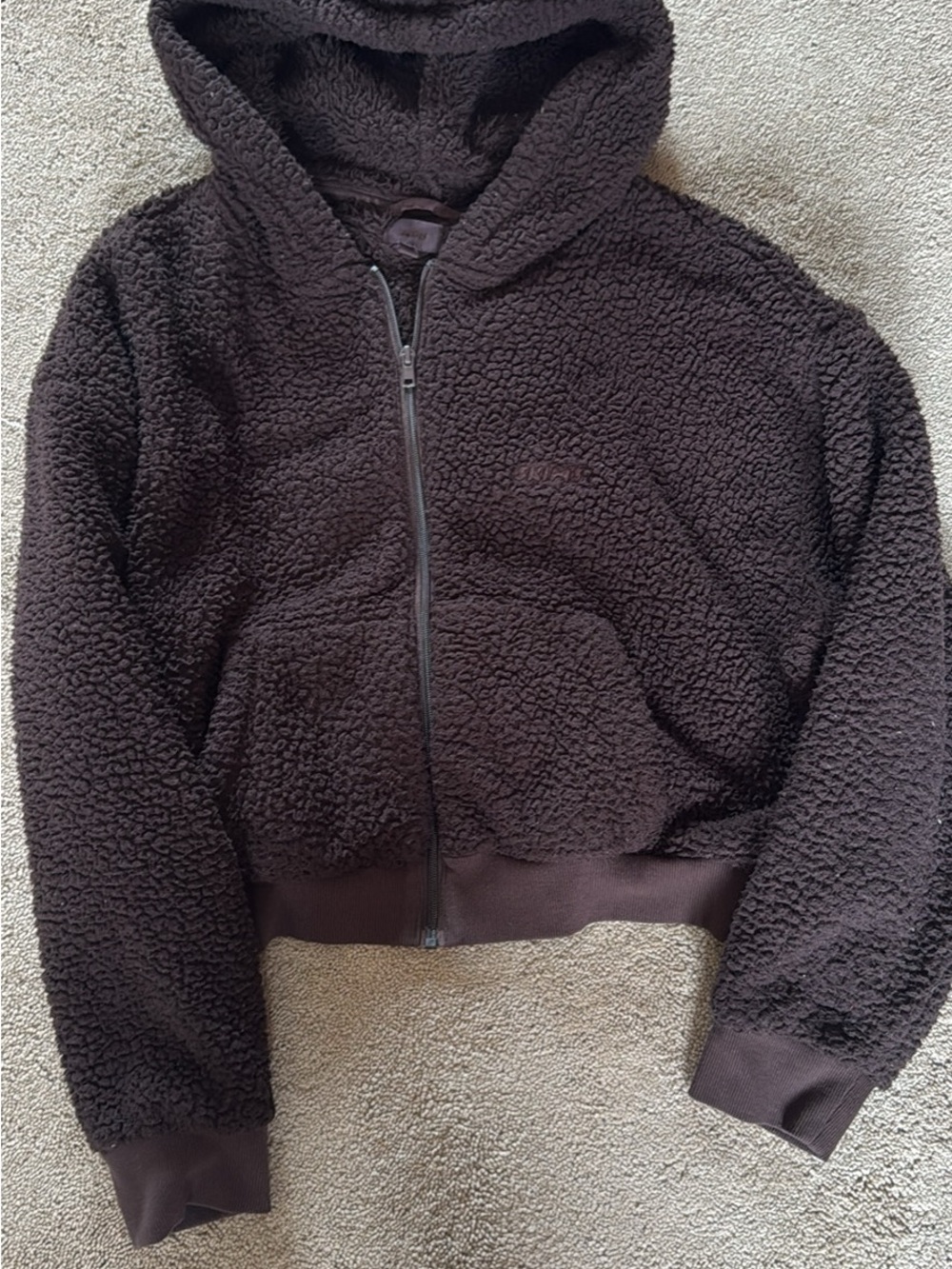 SKIMS Brown Sherpa Jacket - Size Large